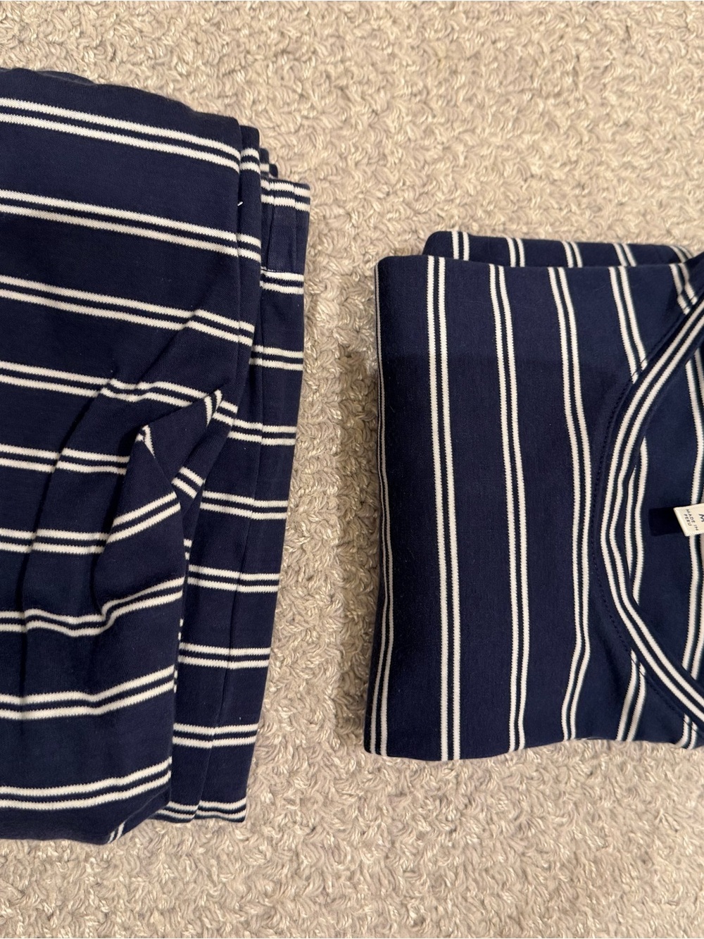 Striped Navy Long-Sleeve Women's Pajama Set - Picture 2 of 2